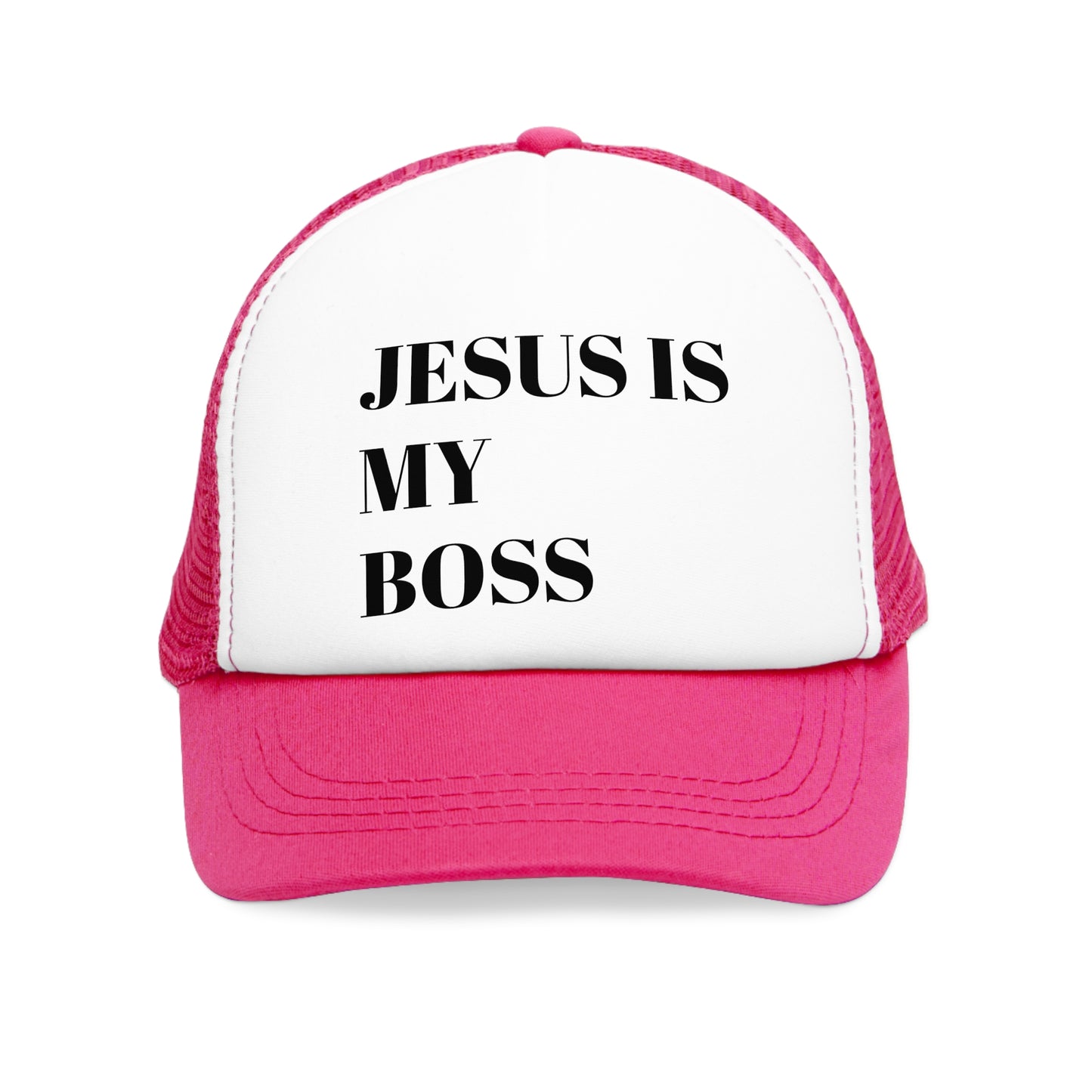 Inspirational Mesh Cap - 'Jesus Is My Boss' Trucker Hat