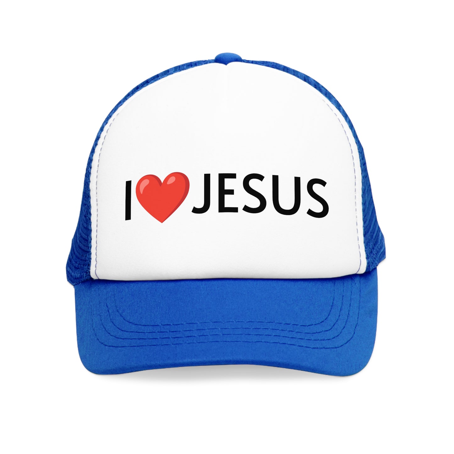 I Love Jesus Mesh Cap - Faith-Based Trucker Hat for Christian Events