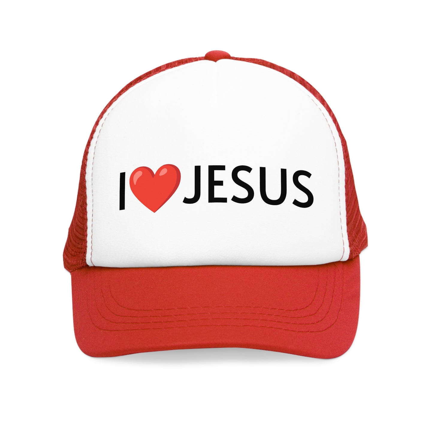 I Love Jesus Mesh Cap - Faith-Based Trucker Hat for Christian Events