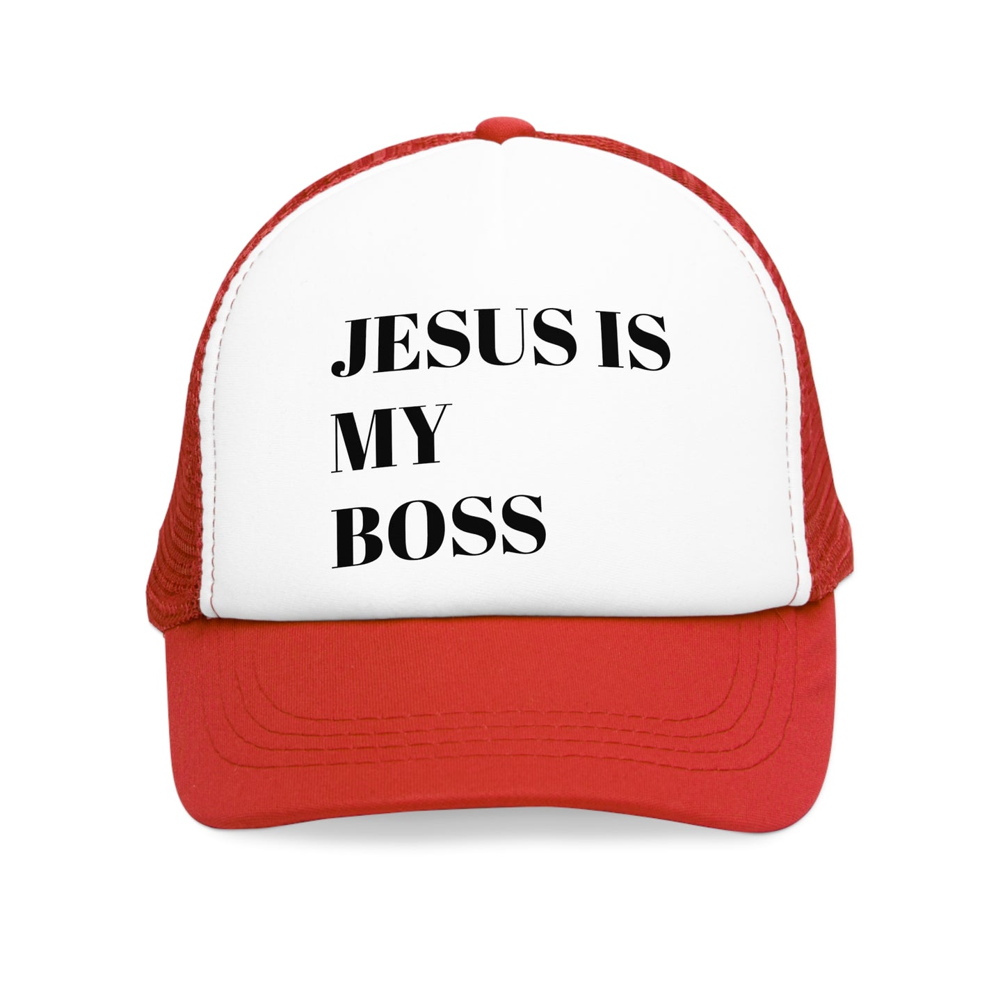 Inspirational Mesh Cap - 'Jesus Is My Boss' Trucker Hat