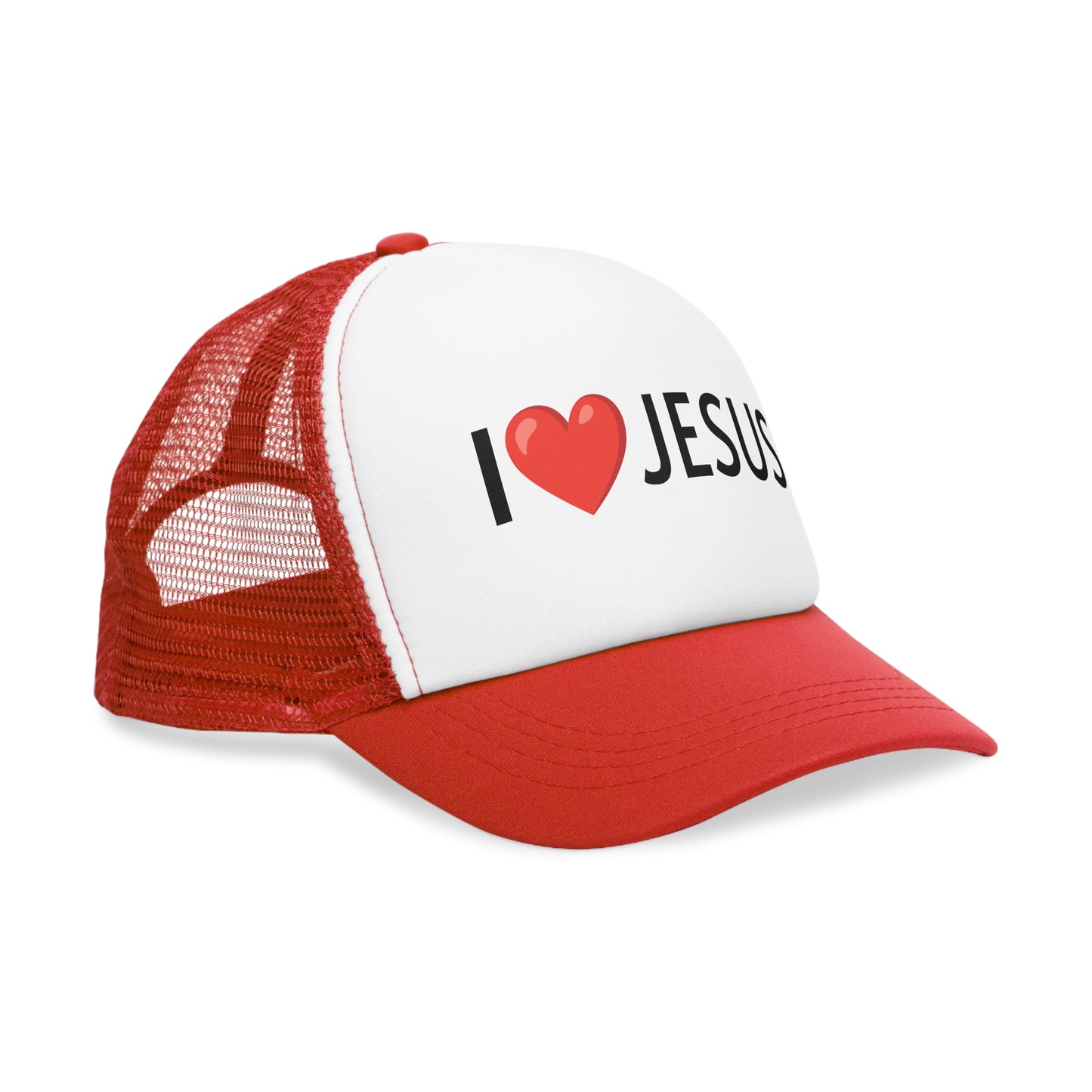 I Love Jesus Mesh Cap - Faith-Based Trucker Hat for Christian Events
