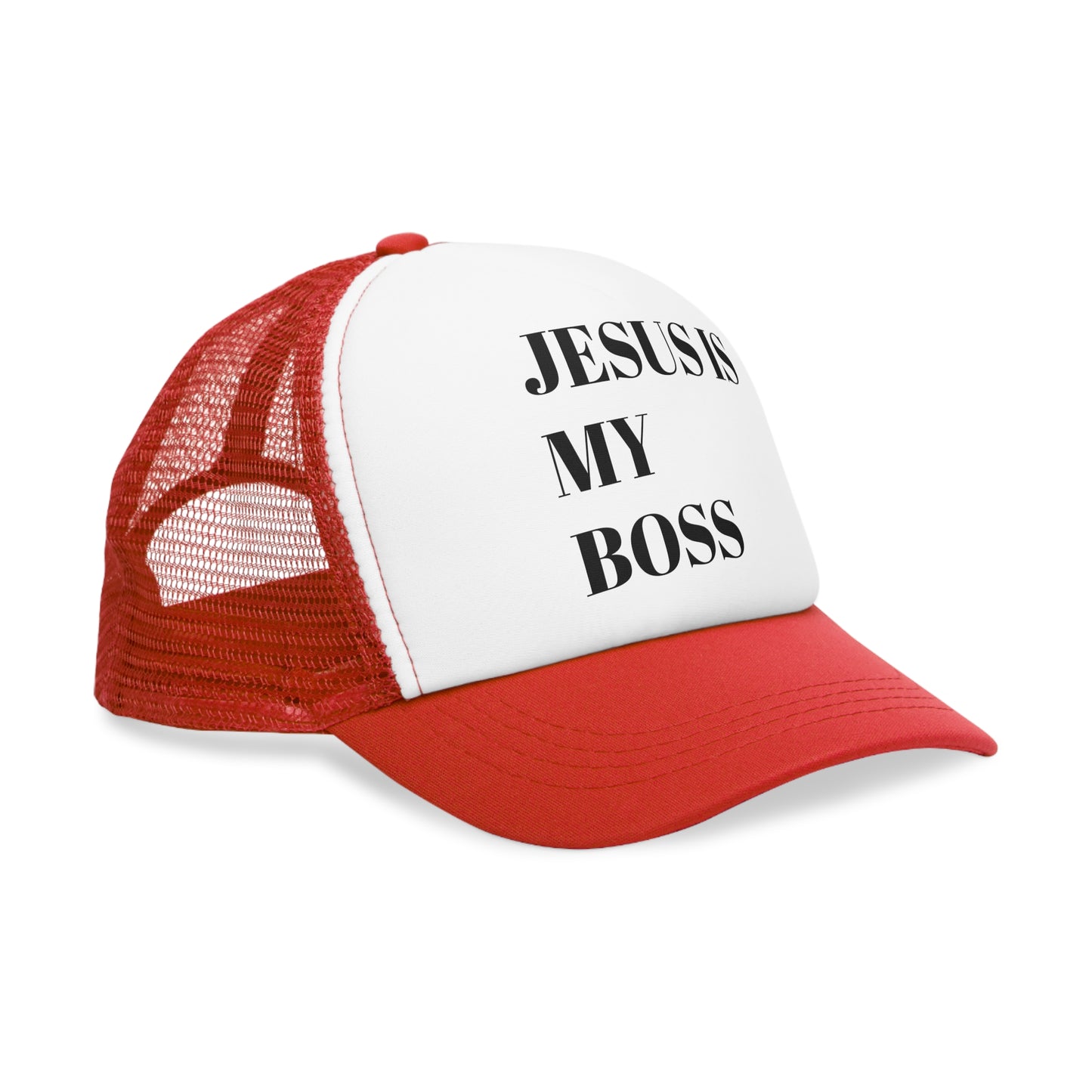Inspirational Mesh Cap - 'Jesus Is My Boss' Trucker Hat