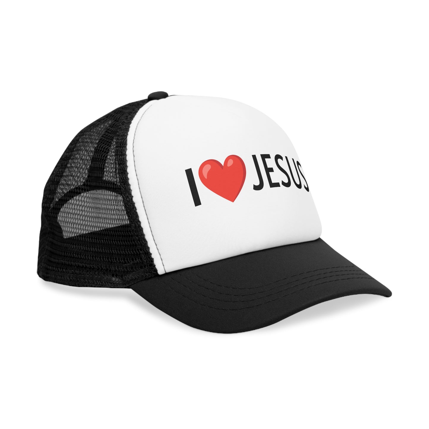 I Love Jesus Mesh Cap - Faith-Based Trucker Hat for Christian Events
