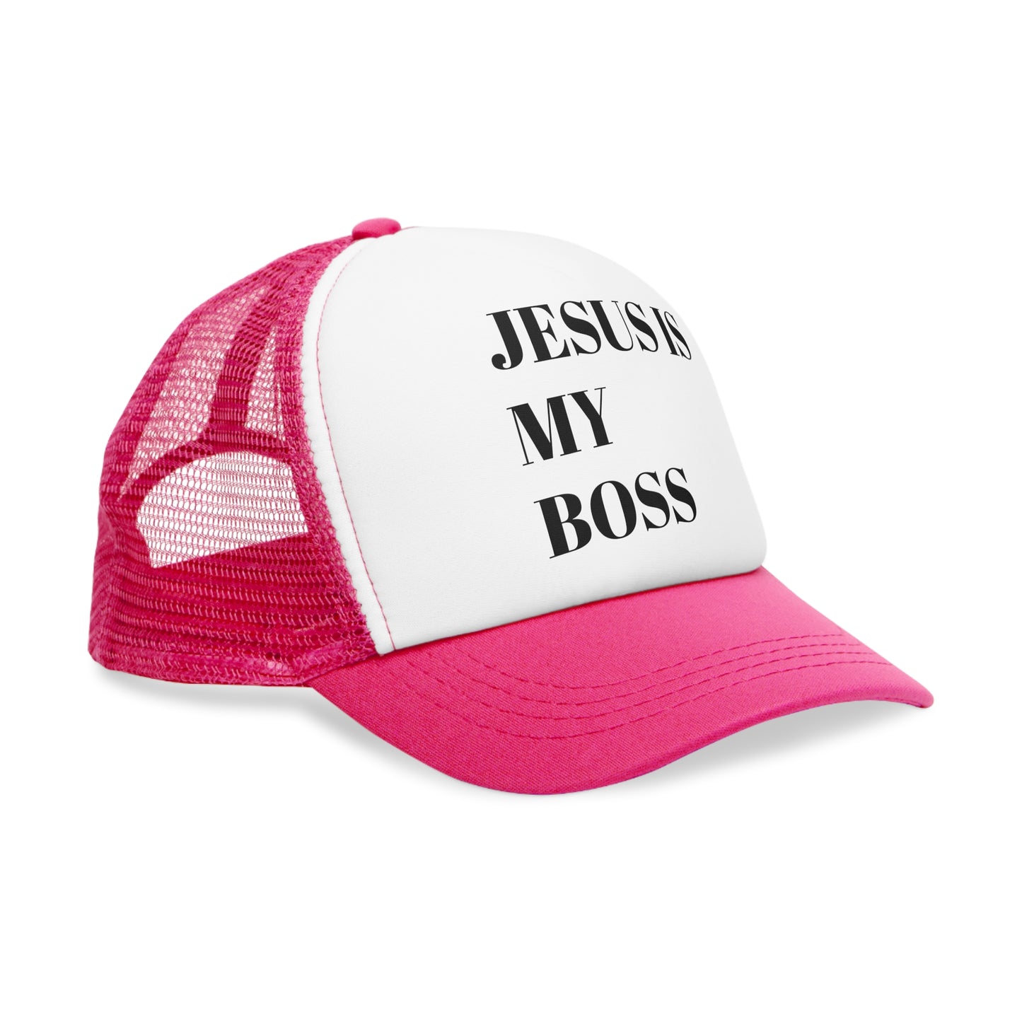 Inspirational Mesh Cap - 'Jesus Is My Boss' Trucker Hat